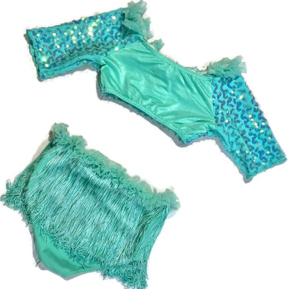 SOLD Vtg 60s go go burlesque dance rave festival circus costume fringe sequin - Picture 5 of 9